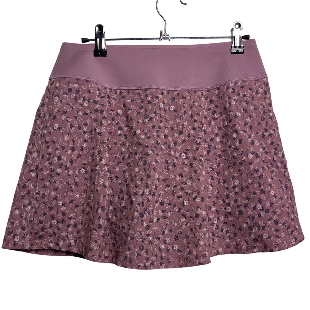 Puma Women Floral Prnt Athletic Skort Prple Mauve Tennis Golf Skirt S Pickleball